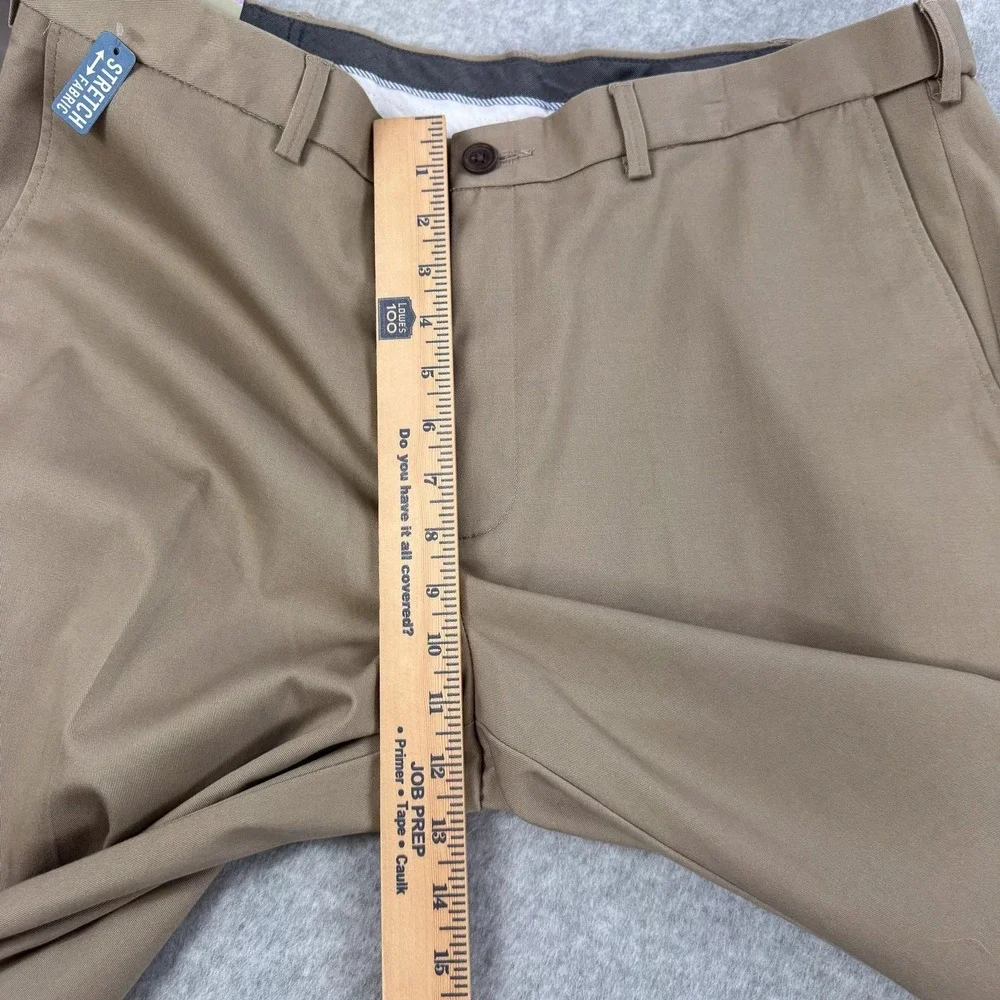 Haggar Pants Mens 38x29 Beige Premium No Iron Khaki Classic Fit Stretch NEW $70